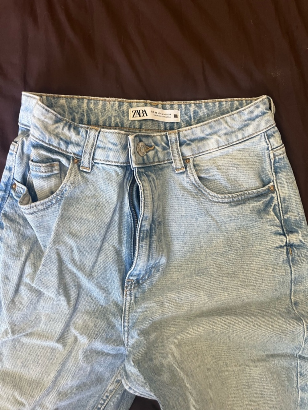 ZARA Light Blue Relaxed Fit Denim Jeans